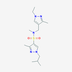 molecular formula C16H27N5O2S B4348585 N~4~-[(1-ETHYL-3-METHYL-1H-PYRAZOL-4-YL)METHYL]-1-ISOBUTYL-N~4~,3-DIMETHYL-1H-PYRAZOLE-4-SULFONAMIDE 