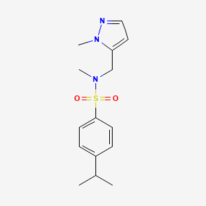 molecular formula C15H21N3O2S B4348596 4-ISOPROPYL-N~1~-METHYL-N~1~-[(1-METHYL-1H-PYRAZOL-5-YL)METHYL]-1-BENZENESULFONAMIDE 