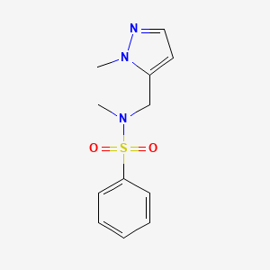 molecular formula C12H15N3O2S B4348610 N~1~-METHYL-N~1~-[(1-METHYL-1H-PYRAZOL-5-YL)METHYL]-1-BENZENESULFONAMIDE 