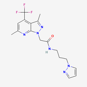 2-[3,6-Dimethyl-4-(trifluoromethyl)-1H-pyrazolo[3,4-B]pyridin-1-YL]-N~1~-[3-(1H-pyrazol-1-YL)propyl]acetamide