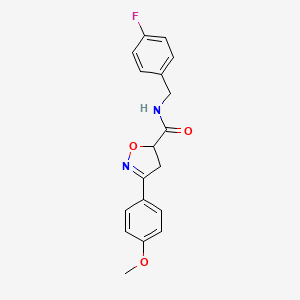 molecular formula C18H17FN2O3 B4348632 N-(4-fluorobenzyl)-3-(4-methoxyphenyl)-4,5-dihydro-1,2-oxazole-5-carboxamide 