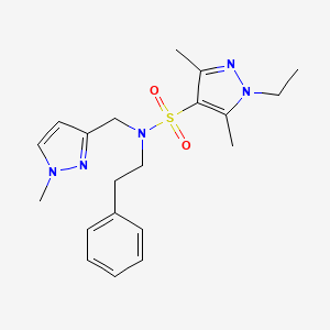 molecular formula C20H27N5O2S B4348644 1-ethyl-3,5-dimethyl-N-[(1-methyl-1H-pyrazol-3-yl)methyl]-N-(2-phenylethyl)-1H-pyrazole-4-sulfonamide 