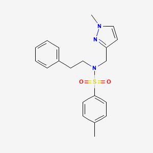 molecular formula C20H23N3O2S B4348671 4-METHYL-N~1~-[(1-METHYL-1H-PYRAZOL-3-YL)METHYL]-N~1~-PHENETHYL-1-BENZENESULFONAMIDE 