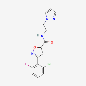 3-(2-chloro-6-fluorophenyl)-N-[2-(1H-pyrazol-1-yl)ethyl]-4,5-dihydro-5-isoxazolecarboxamide