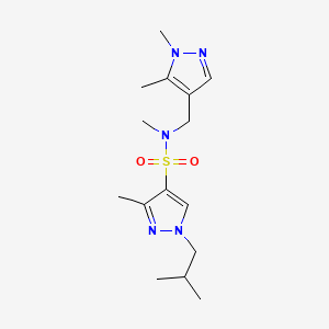 molecular formula C15H25N5O2S B4348736 N-[(1,5-dimethyl-1H-pyrazol-4-yl)methyl]-1-isobutyl-N,3-dimethyl-1H-pyrazole-4-sulfonamide 