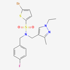 molecular formula C18H19BrFN3O2S2 B4348761 5-BROMO-N~2~-[(1-ETHYL-3-METHYL-1H-PYRAZOL-4-YL)METHYL]-N~2~-(4-FLUOROBENZYL)-2-THIOPHENESULFONAMIDE 