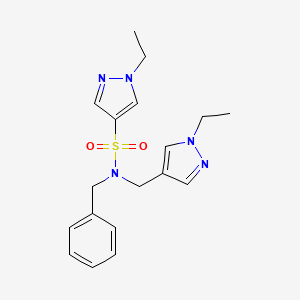 molecular formula C18H23N5O2S B4348772 N~4~-BENZYL-1-ETHYL-N~4~-[(1-ETHYL-1H-PYRAZOL-4-YL)METHYL]-1H-PYRAZOLE-4-SULFONAMIDE 