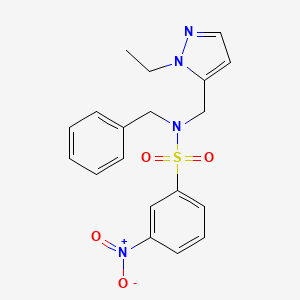 molecular formula C19H20N4O4S B4348775 N~1~-BENZYL-N~1~-[(1-ETHYL-1H-PYRAZOL-5-YL)METHYL]-3-NITRO-1-BENZENESULFONAMIDE 