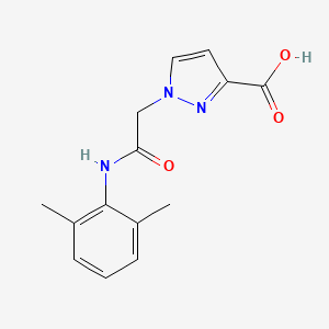 molecular formula C14H15N3O3 B4348791 1-{2-[(2,6-dimethylphenyl)amino]-2-oxoethyl}-1H-pyrazole-3-carboxylic acid 