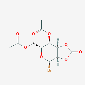 molecular formula C11H13BrO8 B043488 [(3As,4R,6R,7R,7aS)-7-乙酰氧基-4-溴-2-氧代-4,6,7,7a-四氢-3aH-[1,3]二噁唑并[4,5-c]吡喃-6-基]甲基乙酸酯 CAS No. 53958-21-7