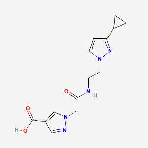 1-(2-{[2-(3-cyclopropyl-1H-pyrazol-1-yl)ethyl]amino}-2-oxoethyl)-1H-pyrazole-4-carboxylic acid