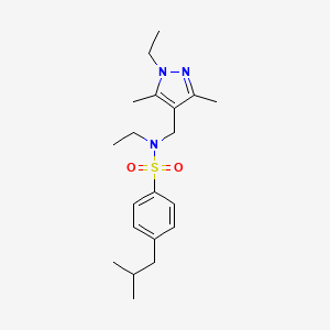 N-ethyl-N-[(1-ethyl-3,5-dimethyl-1H-pyrazol-4-yl)methyl]-4-isobutylbenzenesulfonamide