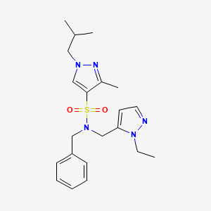 molecular formula C21H29N5O2S B4348814 N~4~-BENZYL-N~4~-[(1-ETHYL-1H-PYRAZOL-5-YL)METHYL]-1-ISOBUTYL-3-METHYL-1H-PYRAZOLE-4-SULFONAMIDE 