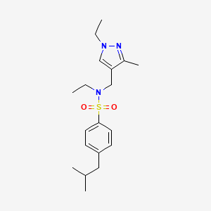 N-ethyl-N-[(1-ethyl-3-methyl-1H-pyrazol-4-yl)methyl]-4-isobutylbenzenesulfonamide