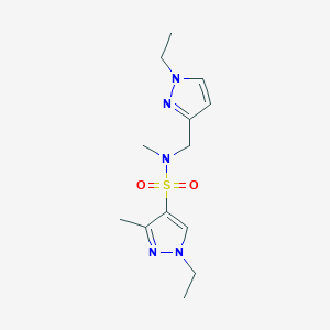 molecular formula C13H21N5O2S B4348859 1-ethyl-N-[(1-ethyl-1H-pyrazol-3-yl)methyl]-N,3-dimethyl-1H-pyrazole-4-sulfonamide 