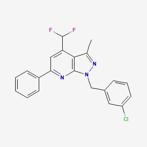 molecular formula C21H16ClF2N3 B4348900 1-(3-chlorobenzyl)-4-(difluoromethyl)-3-methyl-6-phenyl-1H-pyrazolo[3,4-b]pyridine 