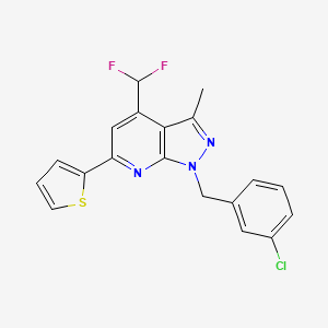 molecular formula C19H14ClF2N3S B4348910 1-(3-chlorobenzyl)-4-(difluoromethyl)-3-methyl-6-(2-thienyl)-1H-pyrazolo[3,4-b]pyridine 