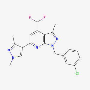 molecular formula C20H18ClF2N5 B4348921 1-(3-chlorobenzyl)-4-(difluoromethyl)-6-(1,3-dimethyl-1H-pyrazol-4-yl)-3-methyl-1H-pyrazolo[3,4-b]pyridine 