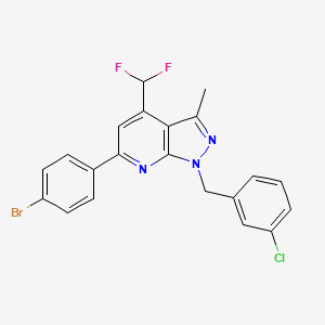 6-(4-bromophenyl)-1-(3-chlorobenzyl)-4-(difluoromethyl)-3-methyl-1H-pyrazolo[3,4-b]pyridine