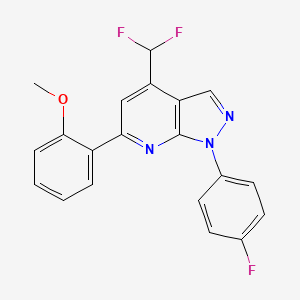 molecular formula C20H14F3N3O B4348945 2-[4-(DIFLUOROMETHYL)-1-(4-FLUOROPHENYL)-1H-PYRAZOLO[3,4-B]PYRIDIN-6-YL]PHENYL METHYL ETHER 