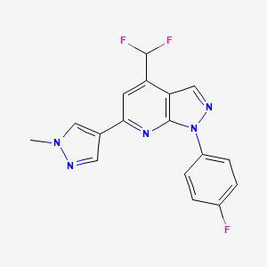 4-(difluoromethyl)-1-(4-fluorophenyl)-6-(1-methyl-1H-pyrazol-4-yl)-1H-pyrazolo[3,4-b]pyridine