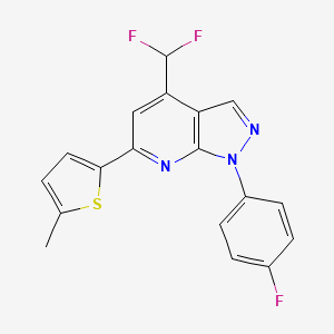 4-(difluoromethyl)-1-(4-fluorophenyl)-6-(5-methyl-2-thienyl)-1H-pyrazolo[3,4-b]pyridine