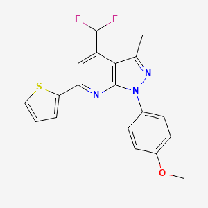 4-[4-(DIFLUOROMETHYL)-3-METHYL-6-(2-THIENYL)-1H-PYRAZOLO[3,4-B]PYRIDIN-1-YL]PHENYL METHYL ETHER