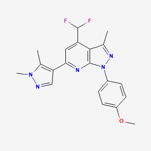 molecular formula C20H19F2N5O B4349029 4-[4-(DIFLUOROMETHYL)-6-(1,5-DIMETHYL-1H-PYRAZOL-4-YL)-3-METHYL-1H-PYRAZOLO[3,4-B]PYRIDIN-1-YL]PHENYL METHYL ETHER 