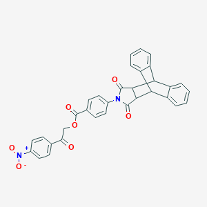 molecular formula C33H22N2O7 B434903 2-{4-Nitrophenyl}-2-oxoethyl 4-(16,18-dioxo-17-azapentacyclo[6.6.5.0~2,7~.0~9,14~.0~15,19~]nonadeca-2,4,6,9,11,13-hexaen-17-yl)benzoate CAS No. 353524-49-9