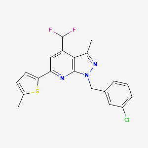 molecular formula C20H16ClF2N3S B4349058 1-(3-chlorobenzyl)-4-(difluoromethyl)-3-methyl-6-(5-methyl-2-thienyl)-1H-pyrazolo[3,4-b]pyridine 