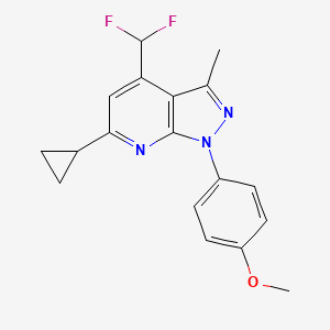 molecular formula C18H17F2N3O B4349076 6-cyclopropyl-4-(difluoromethyl)-1-(4-methoxyphenyl)-3-methyl-1H-pyrazolo[3,4-b]pyridine 