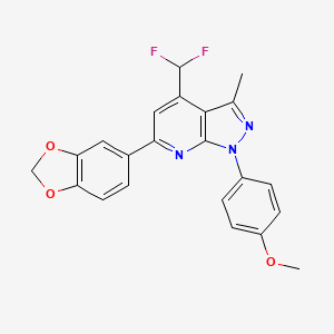 4-[6-(1,3-BENZODIOXOL-5-YL)-4-(DIFLUOROMETHYL)-3-METHYL-1H-PYRAZOLO[3,4-B]PYRIDIN-1-YL]PHENYL METHYL ETHER