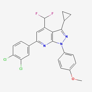 3-cyclopropyl-6-(3,4-dichlorophenyl)-4-(difluoromethyl)-1-(4-methoxyphenyl)-1H-pyrazolo[3,4-b]pyridine