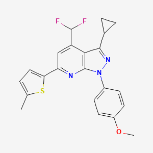 molecular formula C22H19F2N3OS B4349158 3-cyclopropyl-4-(difluoromethyl)-1-(4-methoxyphenyl)-6-(5-methyl-2-thienyl)-1H-pyrazolo[3,4-b]pyridine 