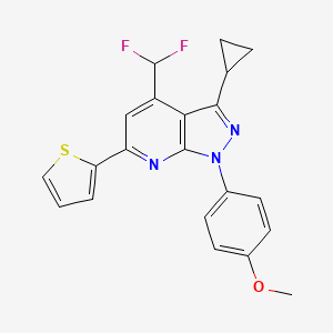 molecular formula C21H17F2N3OS B4349168 3-cyclopropyl-4-(difluoromethyl)-1-(4-methoxyphenyl)-6-(2-thienyl)-1H-pyrazolo[3,4-b]pyridine 