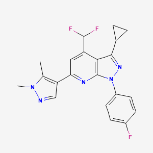 3-cyclopropyl-4-(difluoromethyl)-6-(1,5-dimethyl-1H-pyrazol-4-yl)-1-(4-fluorophenyl)-1H-pyrazolo[3,4-b]pyridine