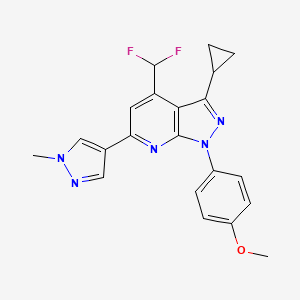 molecular formula C21H19F2N5O B4349170 3-cyclopropyl-4-(difluoromethyl)-1-(4-methoxyphenyl)-6-(1-methyl-1H-pyrazol-4-yl)-1H-pyrazolo[3,4-b]pyridine 