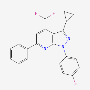 molecular formula C22H16F3N3 B4349177 3-cyclopropyl-4-(difluoromethyl)-1-(4-fluorophenyl)-6-phenyl-1H-pyrazolo[3,4-b]pyridine 