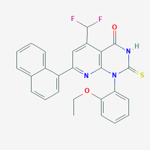 molecular formula C26H19F2N3O2S B4349198 5-(DIFLUOROMETHYL)-1-(2-ETHOXYPHENYL)-7-(1-NAPHTHYL)-2-SULFANYLPYRIDO[2,3-D]PYRIMIDIN-4(1H)-ONE 