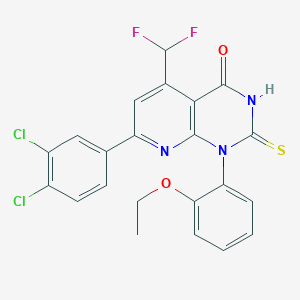 7-(3,4-dichlorophenyl)-5-(difluoromethyl)-1-(2-ethoxyphenyl)-2-sulfanylpyrido[2,3-d]pyrimidin-4(1H)-one