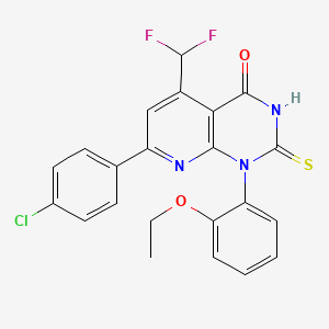 molecular formula C22H16ClF2N3O2S B4349209 7-(4-chlorophenyl)-5-(difluoromethyl)-1-(2-ethoxyphenyl)-2-sulfanylpyrido[2,3-d]pyrimidin-4(1H)-one 