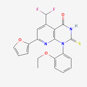 5-(DIFLUOROMETHYL)-1-(2-ETHOXYPHENYL)-7-(2-FURYL)-2-SULFANYLPYRIDO[2,3-D]PYRIMIDIN-4(1H)-ONE