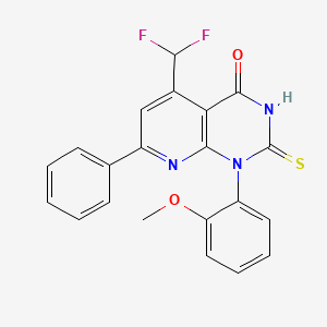 molecular formula C21H15F2N3O2S B4349220 5-(difluoromethyl)-1-(2-methoxyphenyl)-7-phenyl-2-sulfanylpyrido[2,3-d]pyrimidin-4(1H)-one 