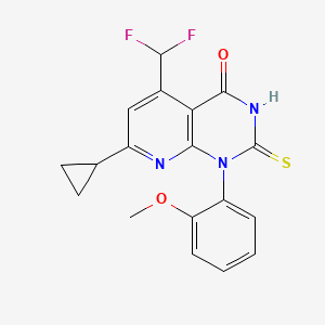 7-cyclopropyl-5-(difluoromethyl)-1-(2-methoxyphenyl)-2-sulfanylpyrido[2,3-d]pyrimidin-4(1H)-one