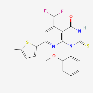 5-(DIFLUOROMETHYL)-1-(2-METHOXYPHENYL)-7-(5-METHYL-2-THIENYL)-2-SULFANYLPYRIDO[2,3-D]PYRIMIDIN-4(1H)-ONE