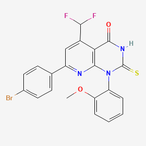 molecular formula C21H14BrF2N3O2S B4349247 7-(4-bromophenyl)-5-(difluoromethyl)-1-(2-methoxyphenyl)-2-sulfanylpyrido[2,3-d]pyrimidin-4(1H)-one 