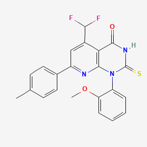 molecular formula C22H17F2N3O2S B4349267 5-(difluoromethyl)-2-mercapto-1-(2-methoxyphenyl)-7-(4-methylphenyl)pyrido[2,3-d]pyrimidin-4(1H)-one 