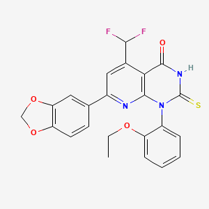 molecular formula C23H17F2N3O4S B4349270 7-(1,3-benzodioxol-5-yl)-5-(difluoromethyl)-1-(2-ethoxyphenyl)-2-sulfanylpyrido[2,3-d]pyrimidin-4(1H)-one 