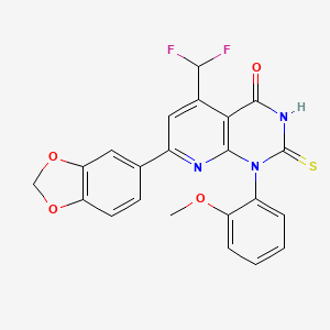 7-(1,3-benzodioxol-5-yl)-5-(difluoromethyl)-2-mercapto-1-(2-methoxyphenyl)pyrido[2,3-d]pyrimidin-4(1H)-one