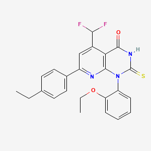 molecular formula C24H21F2N3O2S B4349305 5-(difluoromethyl)-1-(2-ethoxyphenyl)-7-(4-ethylphenyl)-2-sulfanylpyrido[2,3-d]pyrimidin-4(1H)-one 